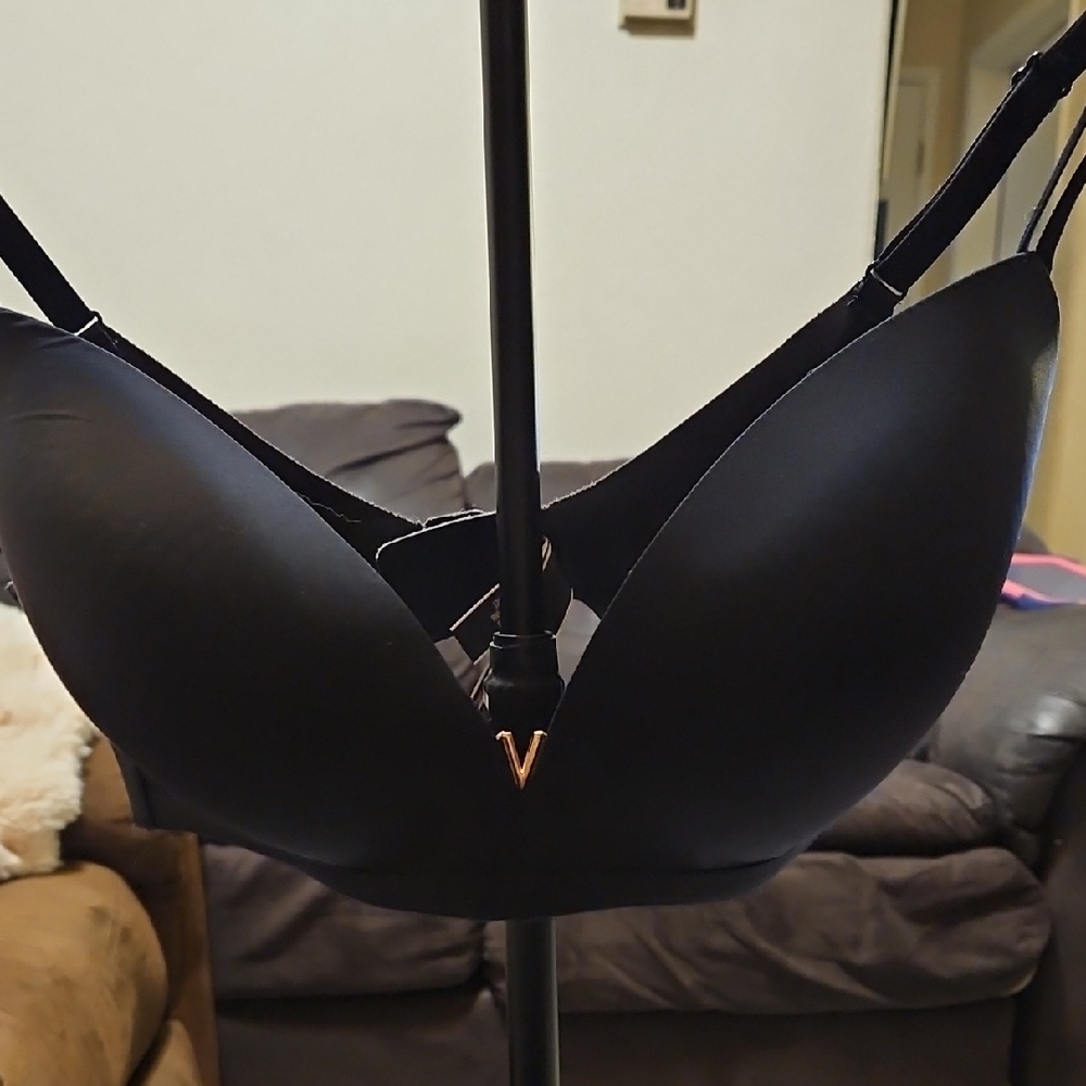 Victoria's Secret Black Push-Up Bra with Gold Accent